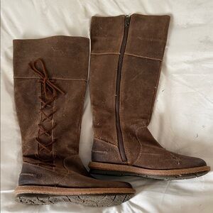 Born Dark Brown Lace-Up Knee-High Boots